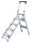 MUNK Stehleiter einseitig 53105 silber 5 Stufen, H: 172,0 cm