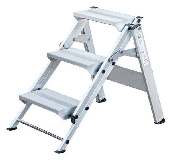 MUNK Klapptritt 55003 silber 3 Stufen, H: 64,0 cm