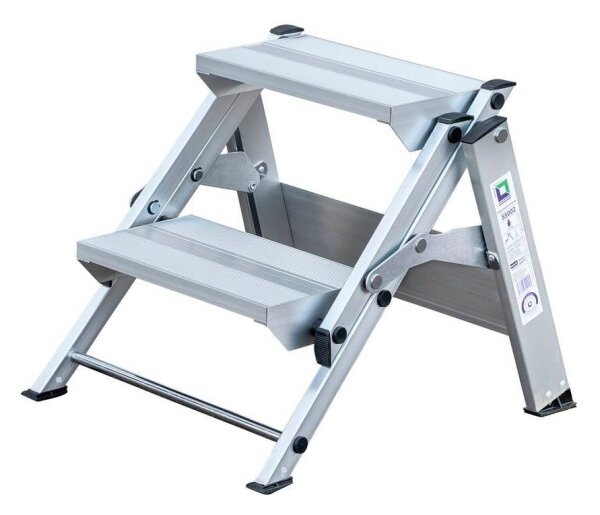 MUNK Klapptritt 55002 silber 2 Stufen, H: 42,0 cm