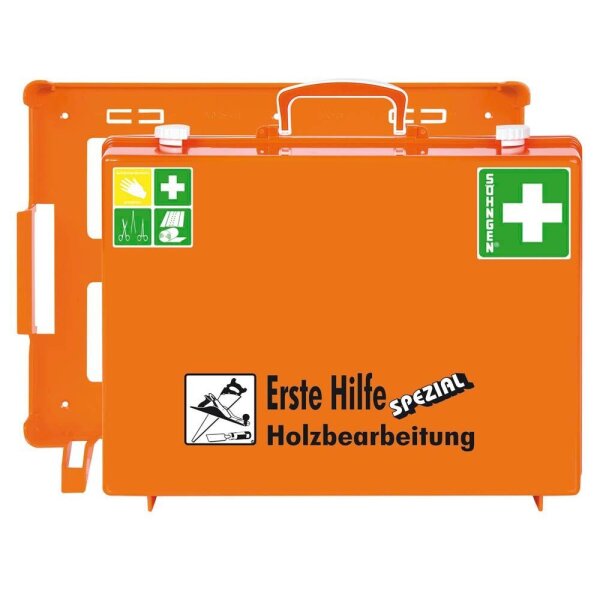 SÖHNGEN Erste-Hilfe-Koffer SPEZIAL MT-CD Holzbearbeitung DIN 13157 + Erweiterung orange