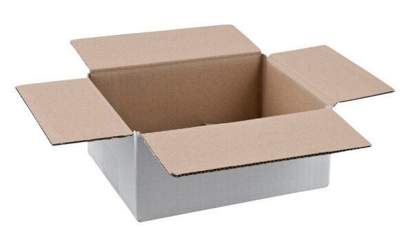 Nestler Wellpapp-Faltkartons 1-wellig weiß 22,5 x 16,0 x 10,2 cm Außenmaß, 20 St.