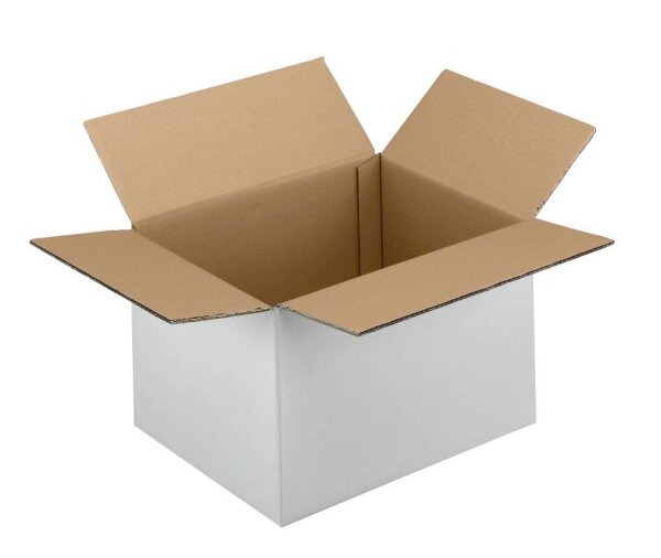 Nestler Wellpapp-Faltkartons 2-wellig weiß 22,3 x 16,3 x 15,8 cm Außenmaß, 20 St.