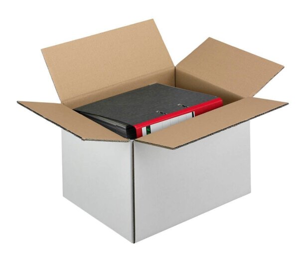 Nestler Wellpapp-Faltkartons 2-wellig weiß 44,3 x 32,3 x 27,8 cm Außenmaß, 20 St.