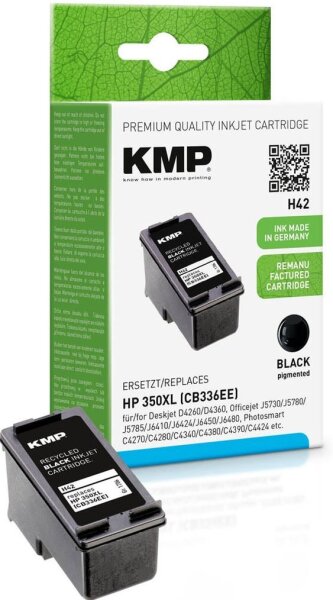 KMP H42 schwarz Druckerpatrone kompatibel zu HP 350XL (CB336EE)