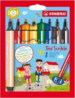 STABILO Trio® Scribbi Filzstifte farbsortiert, 8 St.