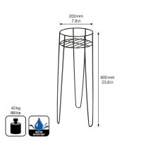 WAGNER® design yourself Pflanzenständer GH 0660 Metall, Ø 20,0 cm schwarz rund, 2 St.