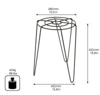 WAGNER® design yourself Pflanzenständer GH 0540 Metall, Ø 26,0 cm schwarz rund, 2 St.