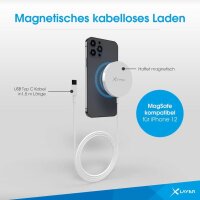 XLAYER Wireless Charging Pad Magnetic Induktive Ladestation weiß, Kabellänge: 1,5 m, 15 Watt