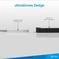 XLAYER Wireless Charging Pad Magnetic Induktive Ladestation weiß, Kabellänge: 1,5 m, 15 Watt