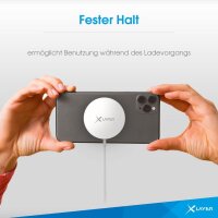 XLAYER Wireless Charging Pad Magnetic Induktive Ladestation weiß, Kabellänge: 1,5 m, 15 Watt