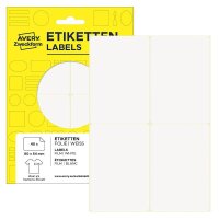 40 AVERY Zweckform Namensetiketten weiß 80,0 x 54,0 mm