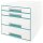 LEITZ Schubladenbox WOW CUBE  perlweiß/eisblau 5213-20-51, DIN A4 mit 4 Schublad