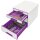 LEITZ Schubladenbox WOW CUBE  perlweiß/violett 5213-20-62, DIN A4 mit 4 Schublad