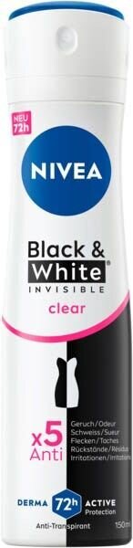 NIVEA Black & White Invisible Clear Deo-Spray 150,0 ml