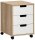 MÖBELPARTNER Emmik Rollcontainer weiß-eiche, weiß 3 Auszüge 40,0 x 50,0 x 57,0 cm