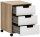 MÖBELPARTNER Emmik Rollcontainer weiß-eiche, weiß 3 Auszüge 40,0 x 50,0 x 57,0 cm
