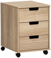 MÖBELPARTNER Emmik Rollcontainer weiß-eiche 3...