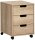 MÖBELPARTNER Emmik Rollcontainer weiß-eiche 3 Auszüge 40,0 x 50,0 x 57,0 cm
