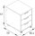 MÖBELPARTNER Emmik Rollcontainer weiß-eiche 3 Auszüge 40,0 x 50,0 x 57,0 cm