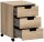 MÖBELPARTNER Emmik Rollcontainer weiß-eiche 3 Auszüge 40,0 x 50,0 x 57,0 cm