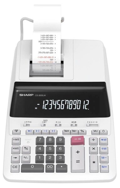 SHARP CS-2635LW Tischrechner druckend lichtgrau
