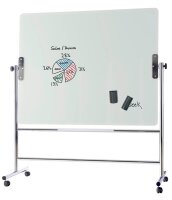 Bi-Office mobile Glas-Magnettafel 120,0 x 90,0 cm weiß