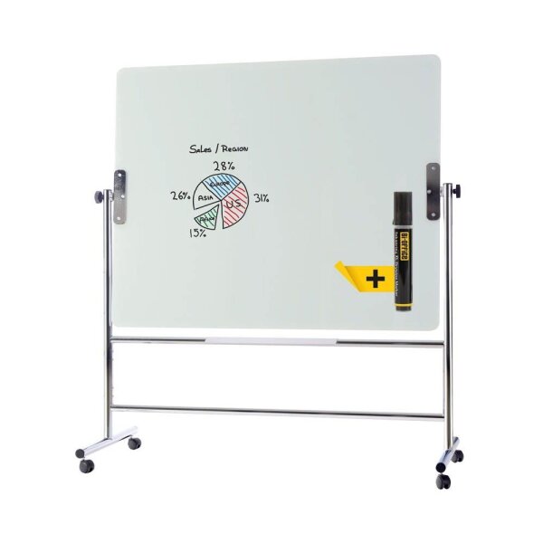 Bi-Office mobile Glas-Magnettafel 150,0 x 120,0 cm weiß