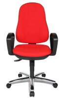 Topstar Bürostuhl Syncro Steel, 8929 G21 Stoff rot, Gestell chrom