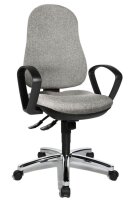 Topstar Bürostuhl Syncro Steel, 8929 G23 Stoff grau, Gestell chrom