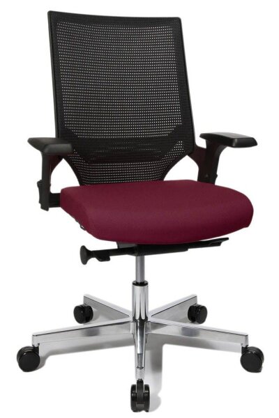 Topstar Bürostuhl T300, TA309A T270 Stoff rot, Gestell alu