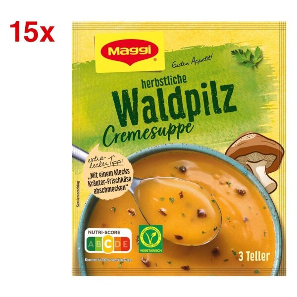 Maggi® herbstliche Waldpilz Cremesuppe 15x 3 Portionen, 15 St.