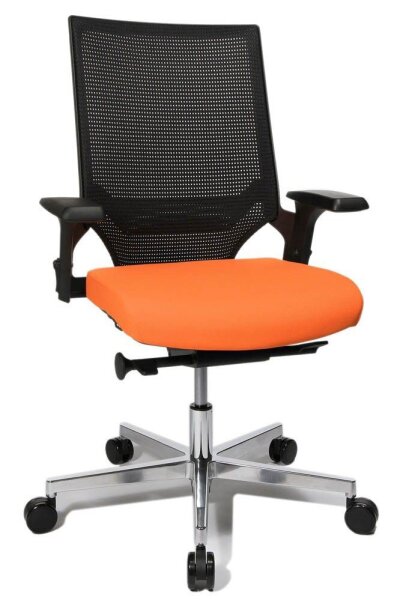 Topstar Bürostuhl T300, TA309A T340 Stoff orange, Gestell alu
