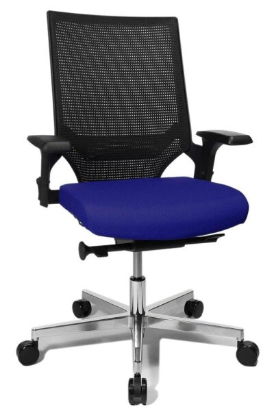 Topstar Bürostuhl T300, TA309A T380 Stoff blau, Gestell alu