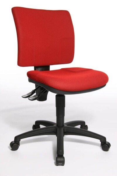 Topstar Bürostuhl U50, 8070 BC1 Stoff rot, Gestell schwarz