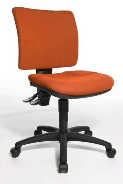 Topstar Bürostuhl U50, 8070 BC4 Stoff orange, Gestell schwarz