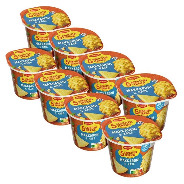 Maggi® 5 Minuten Terrine Makkaroni & Käse Fertiggericht 8x 63,0 g, 8 St.