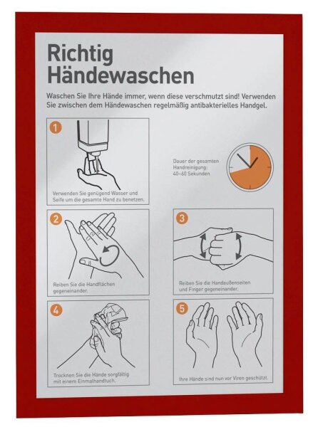 DURABLE Magnetrahmen DURAFRAME® MAGNETIC A4 rot A4, 5 St.