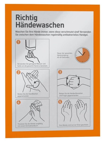 DURABLE Magnetrahmen DURAFRAME® MAGNETIC A4 orange A4, 5 St.