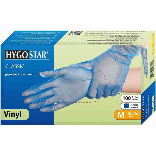 HYGOSTAR unisex Einmalhandschuhe CLASSIC blau Größe M 100 St.