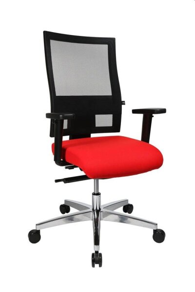 Topstar Bürostuhl Profi Net 11, PS59H T31 Stoff rot, Gestell alu