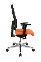 Topstar Bürostuhl Profi Net 11, PS59H T34 Stoff orange, Gestell alu