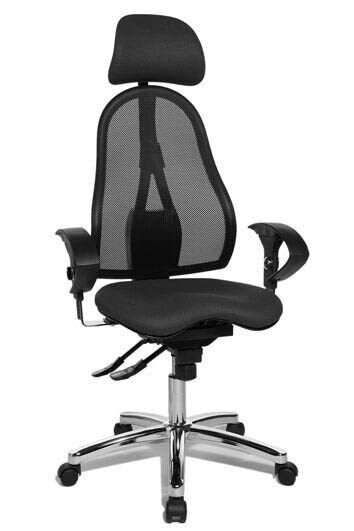 Topstar Bürostuhl Sitness 45, ST99U L52X Stoff anthrazit, Gestell chrom