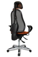 Topstar Bürostuhl Sitness 45, ST99U L54X Stoff orange, Gestell chrom