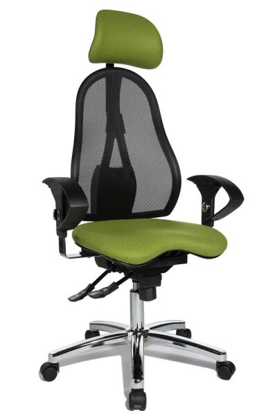 Topstar Bürostuhl Sitness 45, ST99U L55X Stoff grün, Gestell chrom