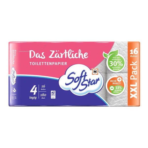 Soft Star Toilettenpapier Das Zärtliche 4-lagig, 16 Rollen