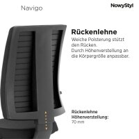 Nowy Styl Bürostuhl Navigo Stoff schwarz, Gestell chrom