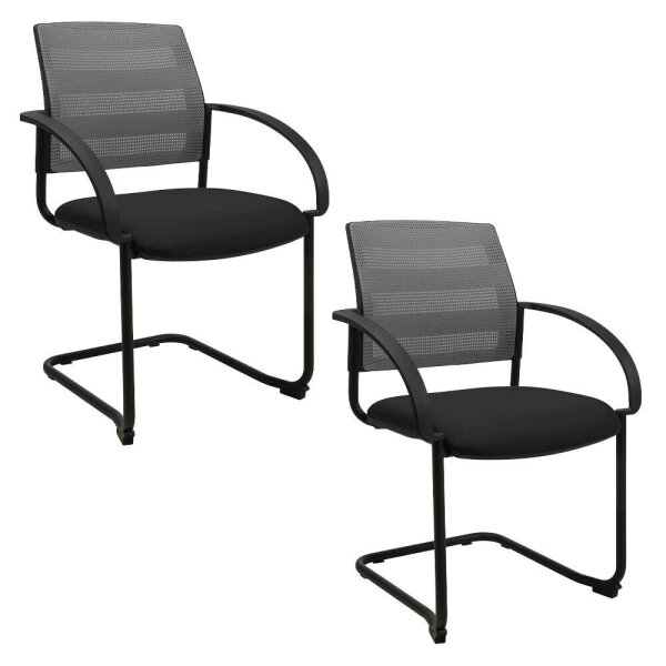Topstar Besucherstühle AIRWORK MEETING 20 BB400BMT0CX3 grau, schwarz Stoff, 2 St.
