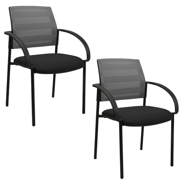 Topstar Besucherstühle AIRWORK MEETING 10 BB200BMT0CX3 grau, schwarz Stoff, 2 St.
