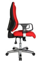 Topstar Bürostuhl Top Point Deluxe, TO29X G21 Stoff rot, Gestell chrom