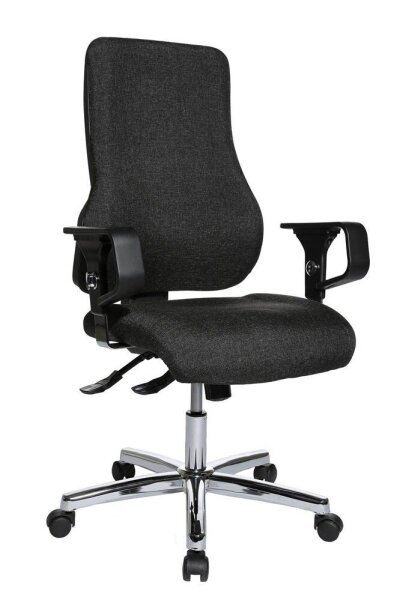 Topstar Bürostuhl Top Point Deluxe, TO29X G22 Stoff anthrazit, Gestell chrom